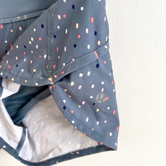 lululemon Speed Short Grey Blue Confetti Running Short Short Size 2 - Picture 3 of 8